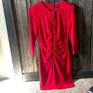 Jessica Simpson Res mid length gold zip front dress